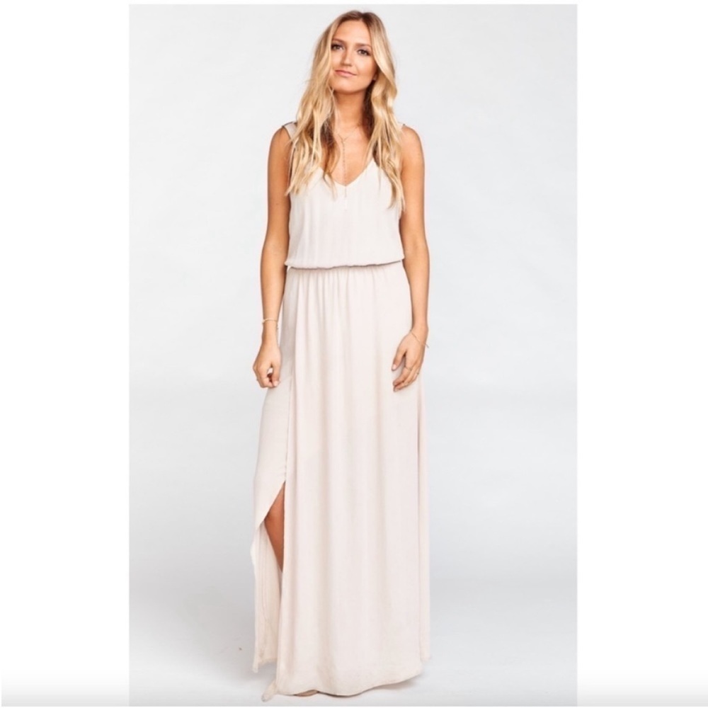 Show Me Your Mumu Kendall Maxi Dress in Show Me The Ring Crisp Extra Small